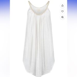 Sand & Spirit Crinkle Tunic Dress with Braided Straps Cobalt Large New With Tags